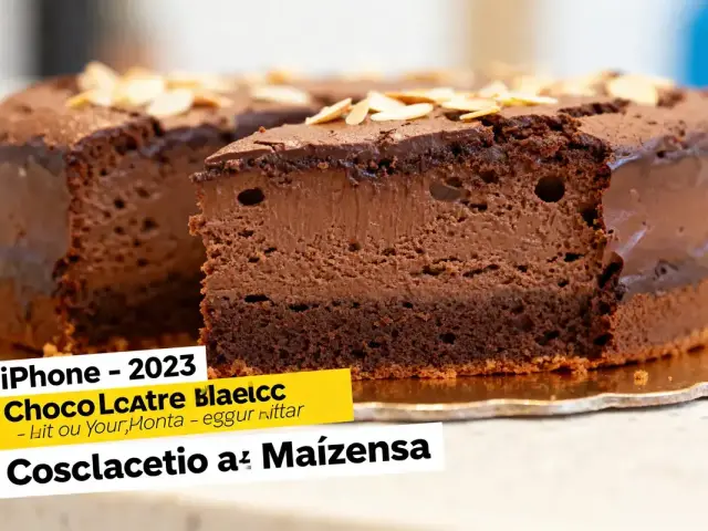 Gâteau sans lactose au chocolat avec amandes tranchées sur le dessus