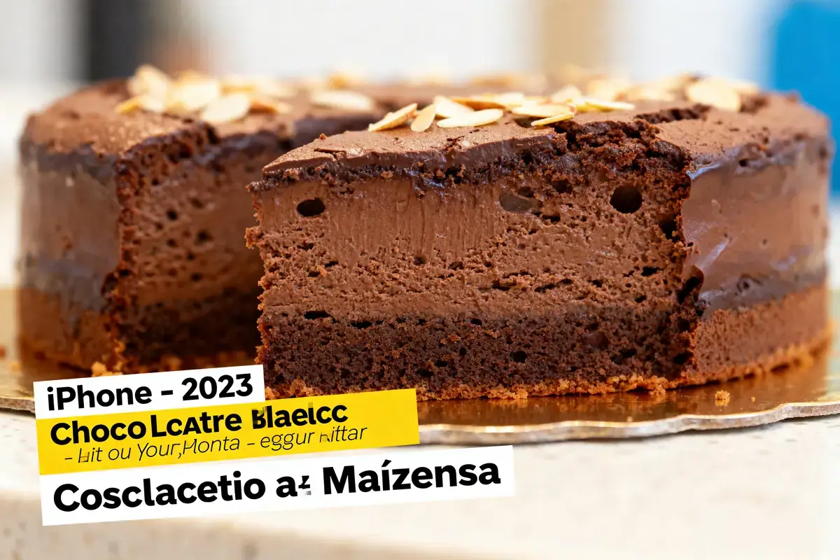 Gâteau sans lactose au chocolat avec amandes tranchées sur le dessus